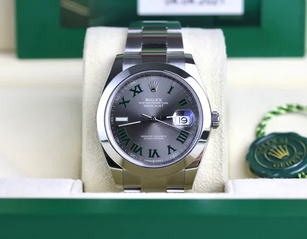 2021 Rolex 126300 Datejust 41mm Wimbledon Dial with Box & Papers